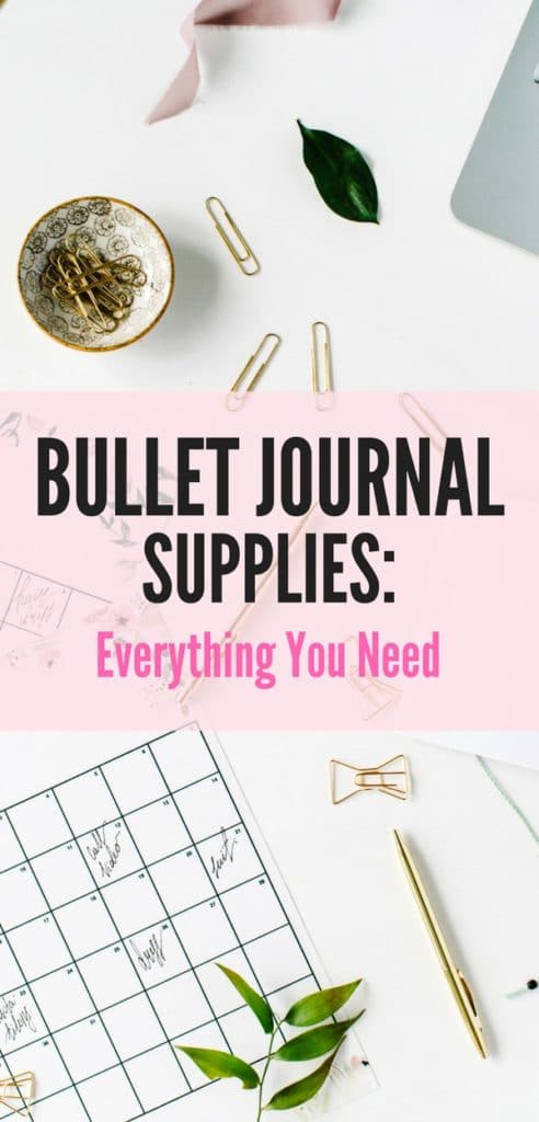 Check out this list of all the supplies you'll ever need to get the best out of your bullet journal! You'll be ready to start your bullet journal in not time at all! #bulletjournal #bulletjournalsupplies #planner #bulletjournalideas