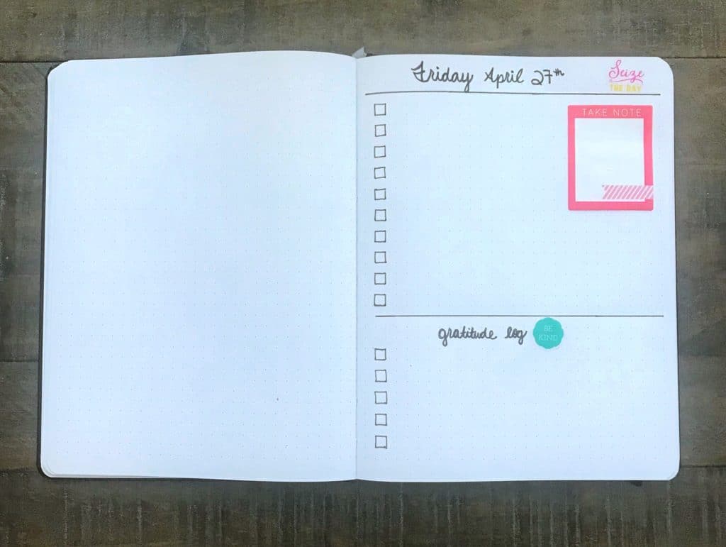 This daily gratitude log is perfect for any bullet journal!