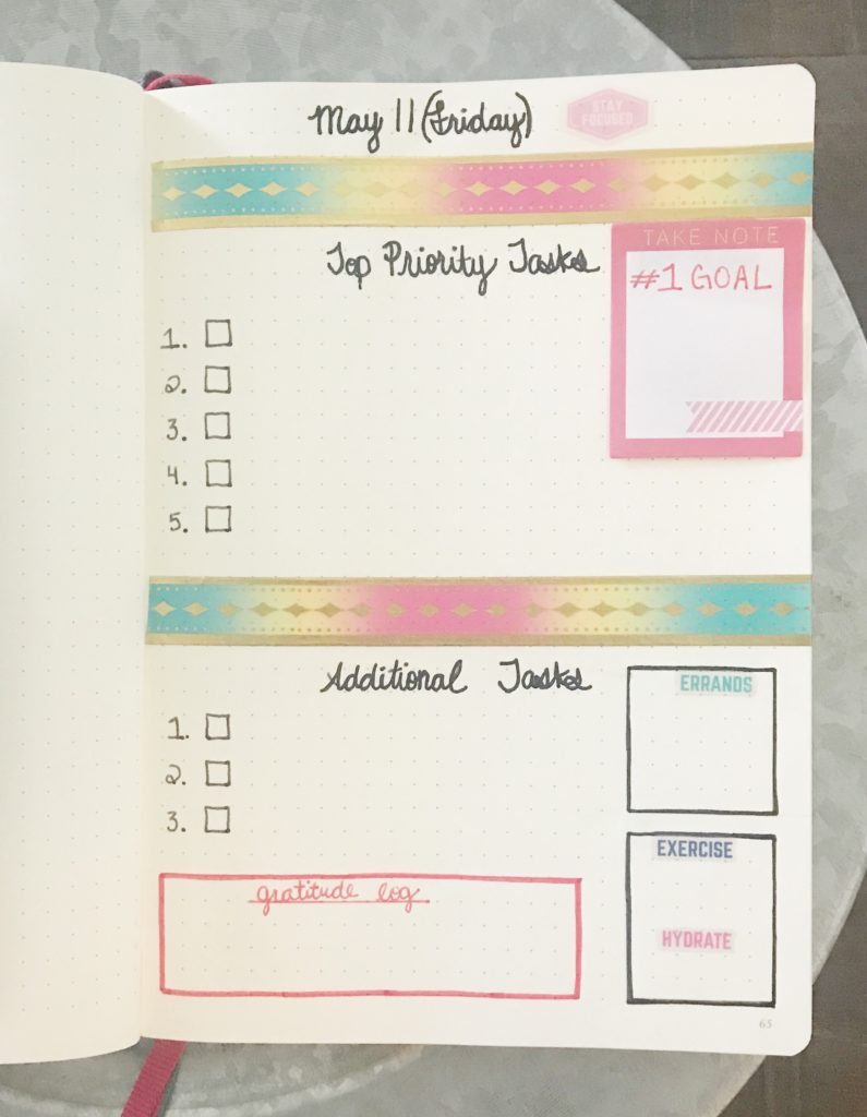 Learn how to create a daily layout in your bullet journal that helps improve your productivity!