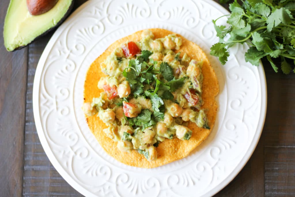 Garbanzo Guacamole Tostada