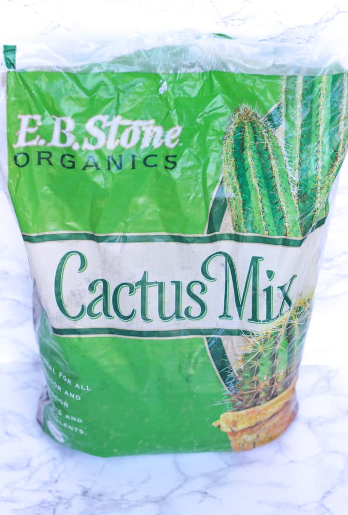 A bag of E.B. Stone organic cactus mix that is perfect for succulents and cacti.